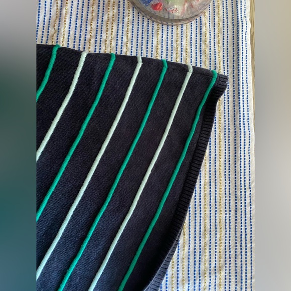 Amour Vert Chrissy Navy Striped Dress Sleeveless Sz Small NWT - Picture 6 of 7